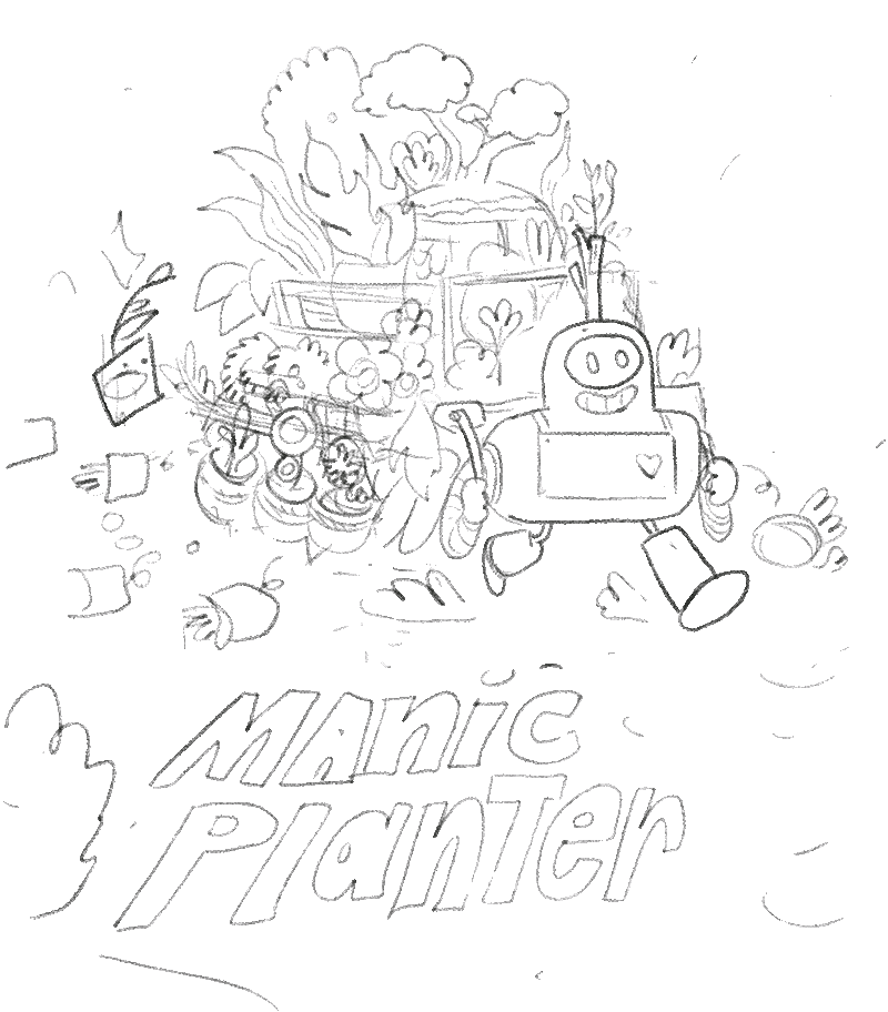 Manic Planter, Pencil by Rob Cham